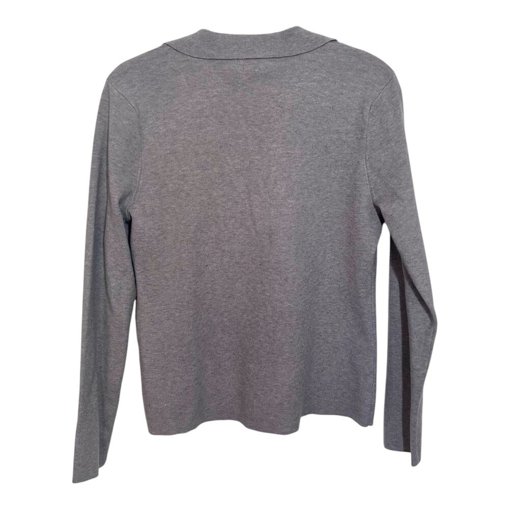 Women’s Medium Calvin Klein Grey Professional V-Neck Dressy Career Sweater - Picture 2 of 10